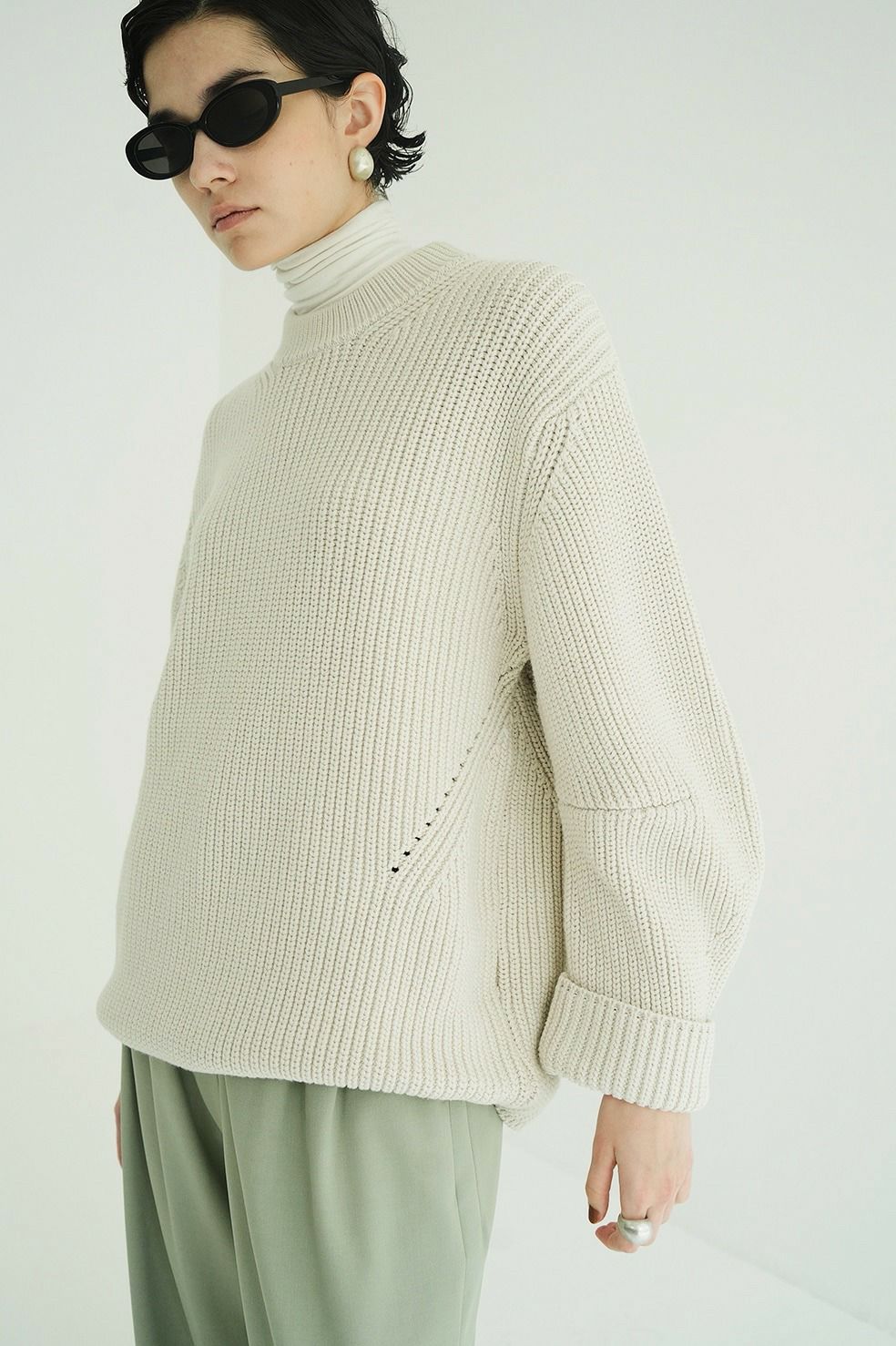 OVER FORM SLEEVE KNIT TOPS 19106-2242｜CLANE クラネ通販
