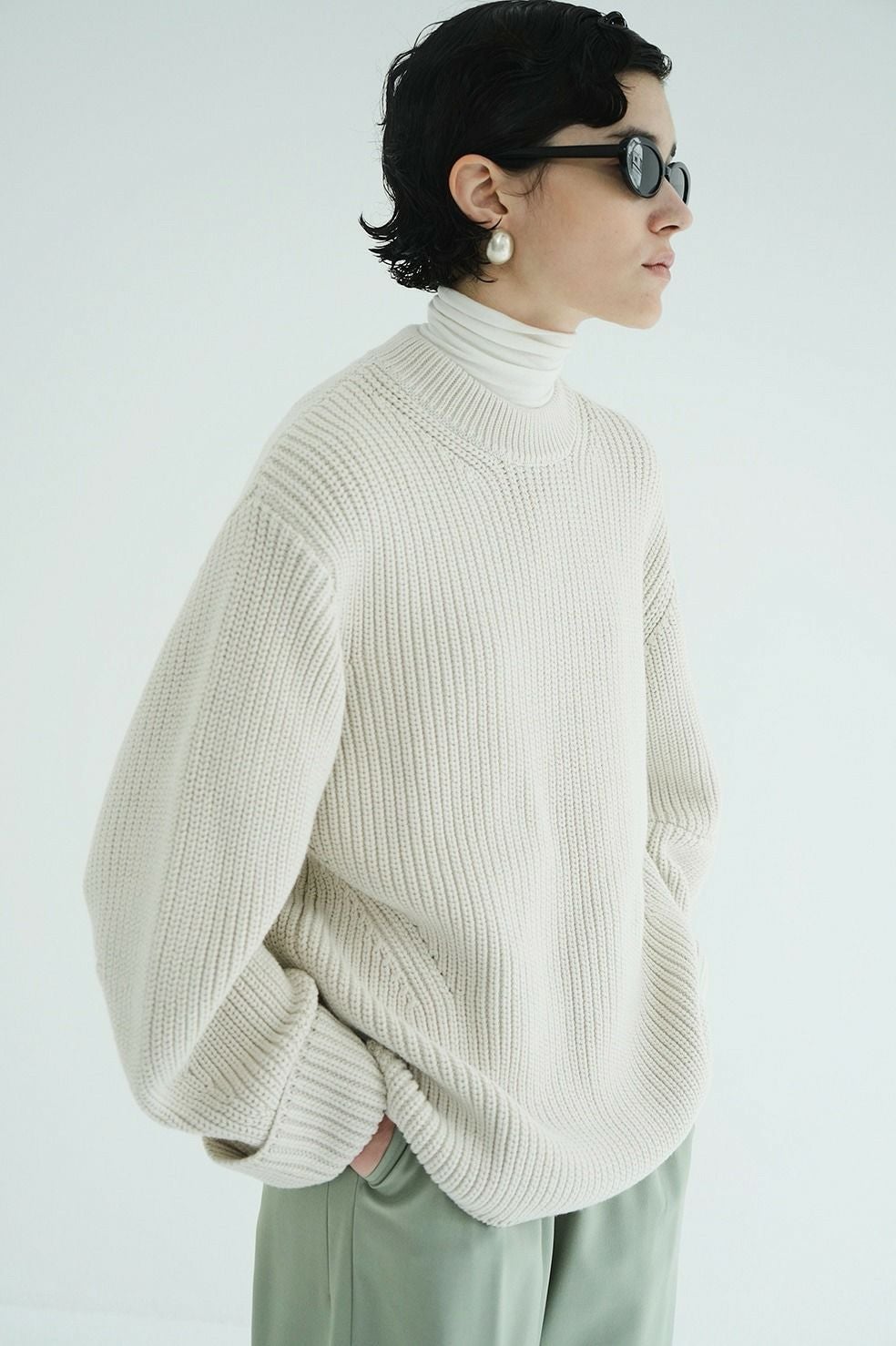 OVER FORM SLEEVE KNIT TOPS 19106-2242｜CLANE クラネ通販