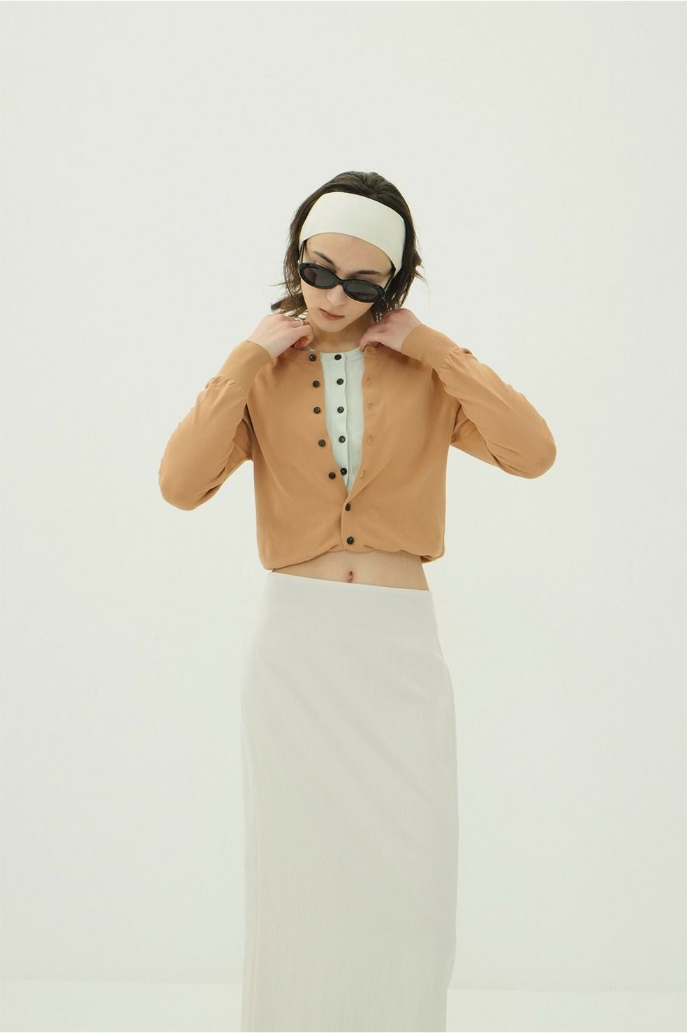 W LAYERED KNIT CARDIGAN 10106-2143｜CLANE クラネ通販