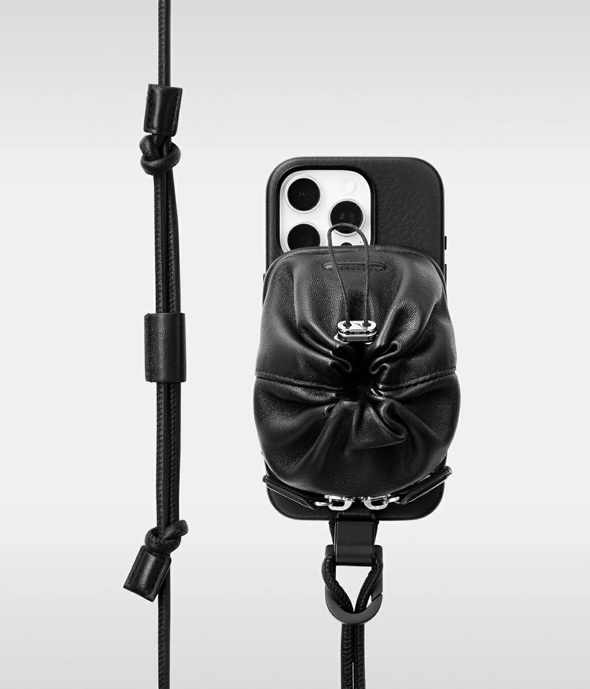 デタッチャブルストラップ + iPhoneケースセット - レザーパース