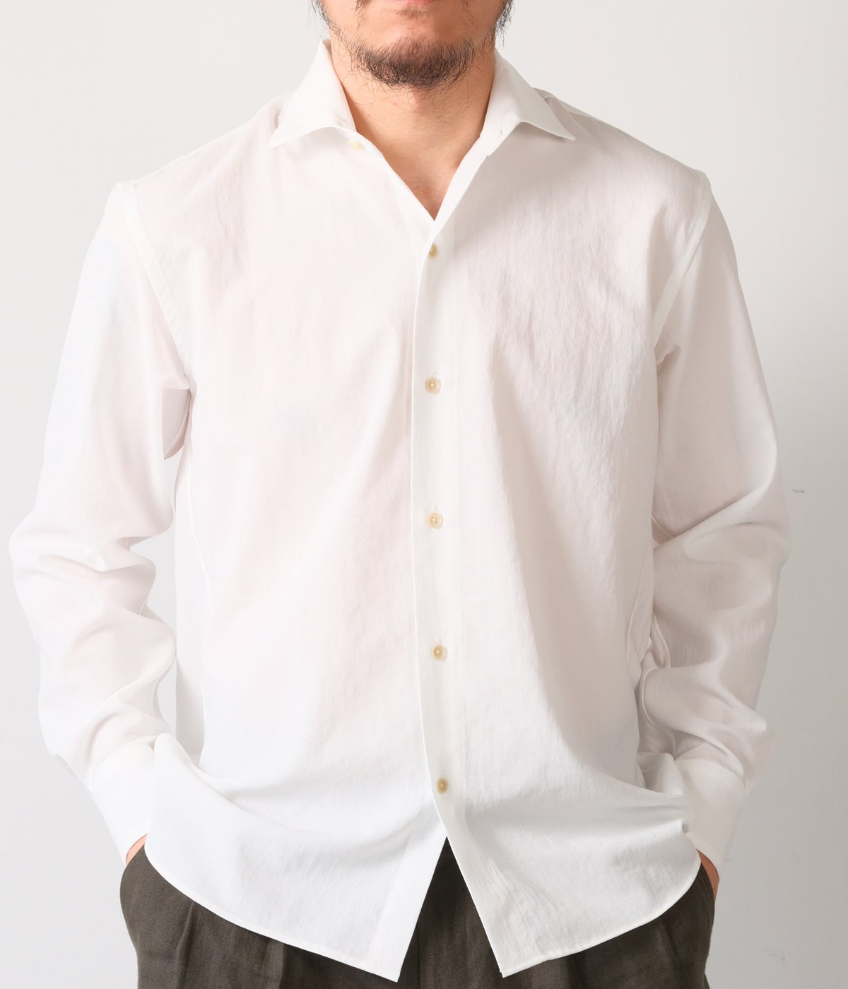 HORIZONTALCOLLAR SHIRT 1062610003｜junhashimoto（ジュンハシモト）通販