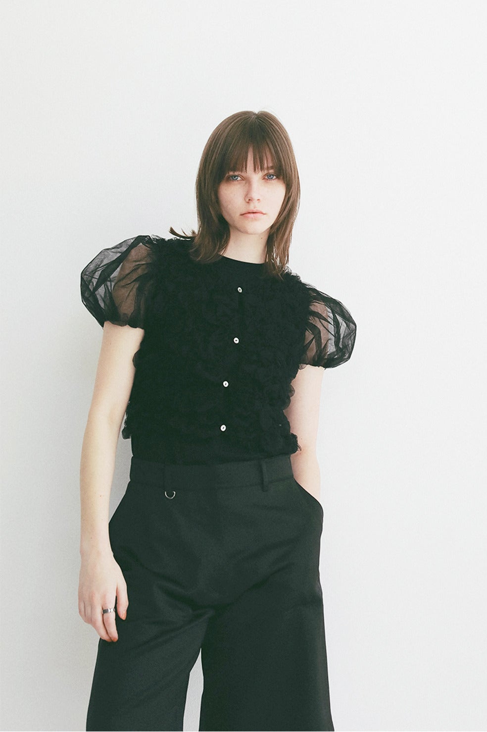 TULLE VEST LAYERED TOPS 10105-1173｜CLANE クラネ通販