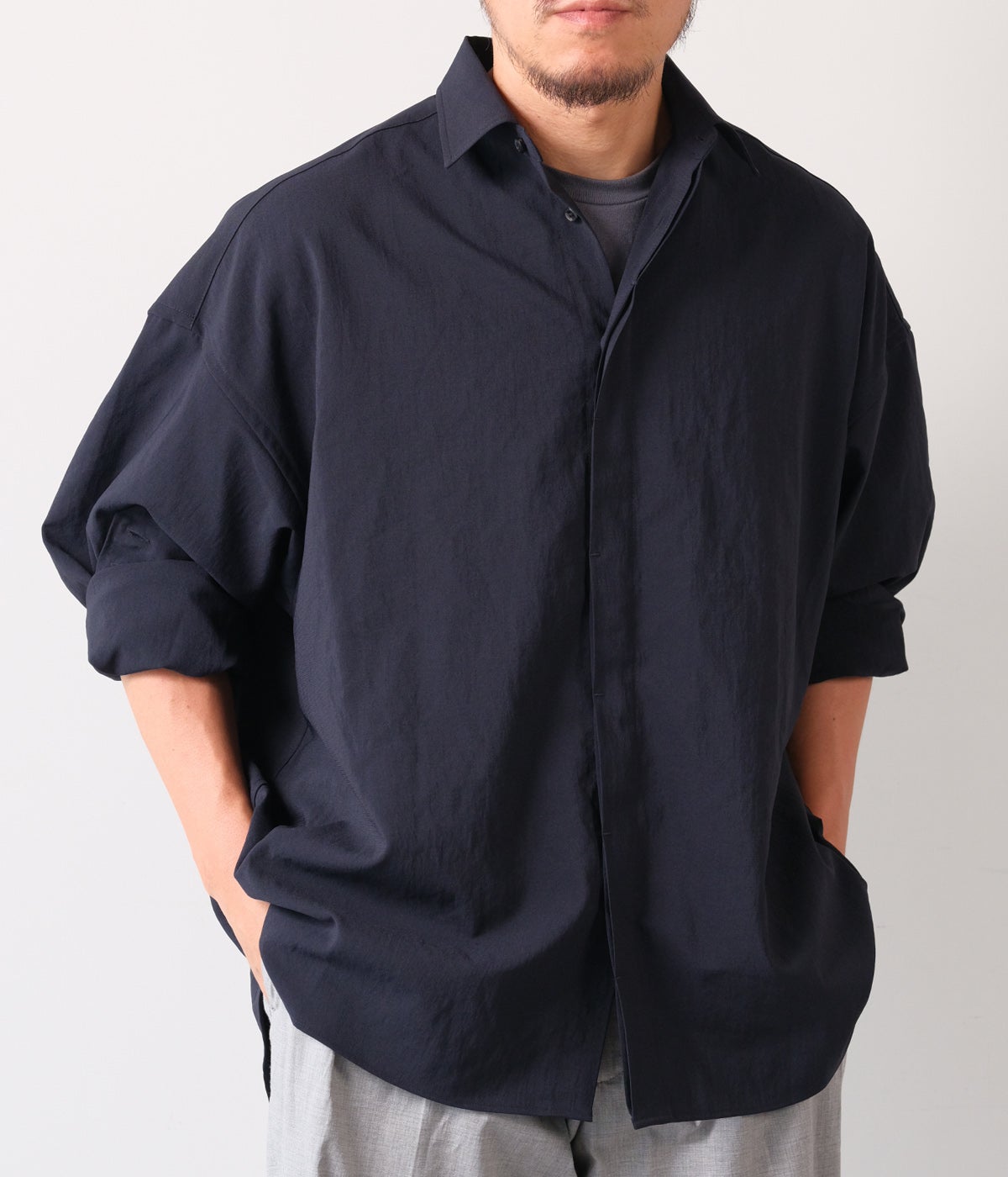 FLY FRONT MEGA BIG SHIRTS 1062611009｜junhashimoto（ジュンハシモト