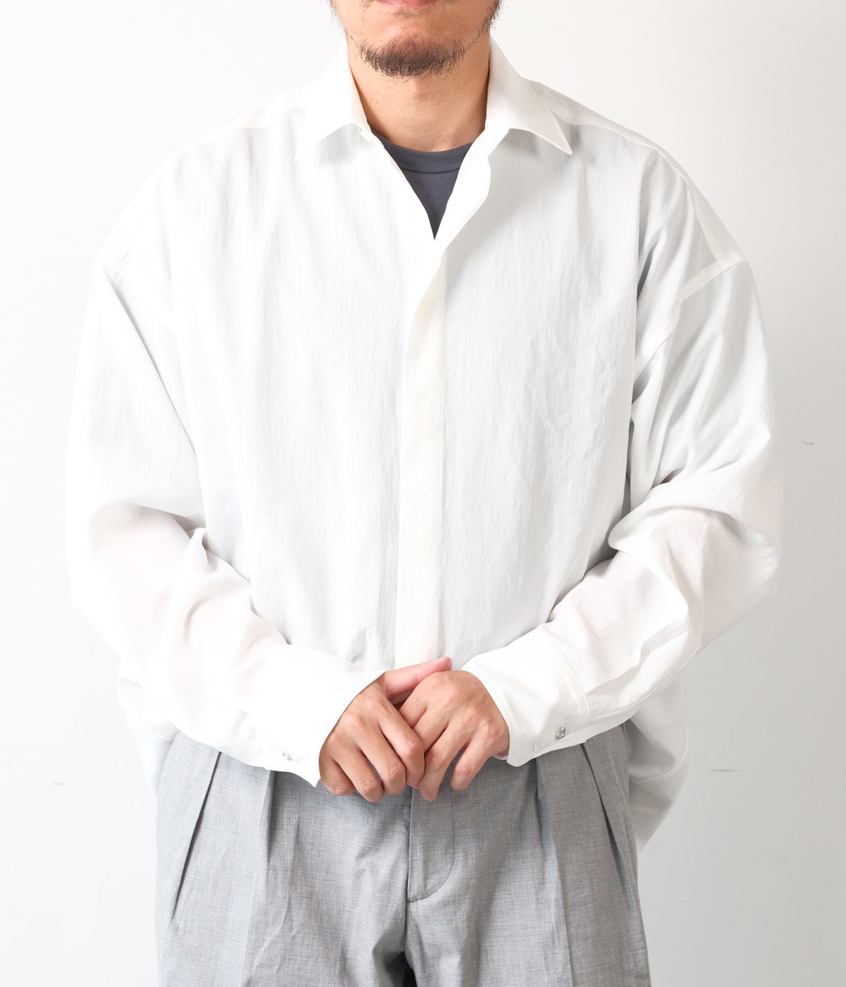 FLY FRONT MEGA BIG SHIRTS 1062611009｜junhashimoto（ジュンハシモト