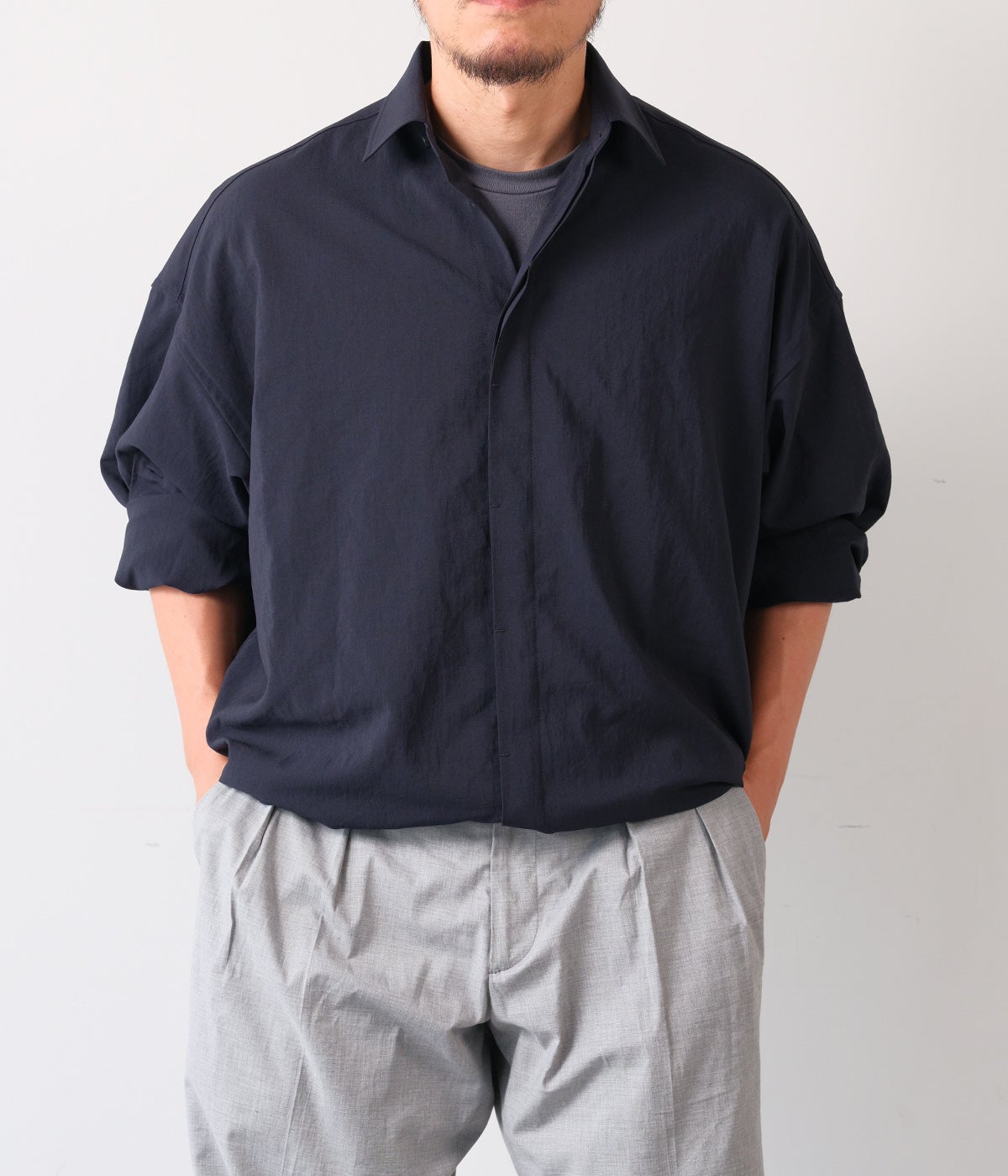 FLY FRONT MEGA BIG SHIRTS 1062611009｜junhashimoto（ジュンハシモト