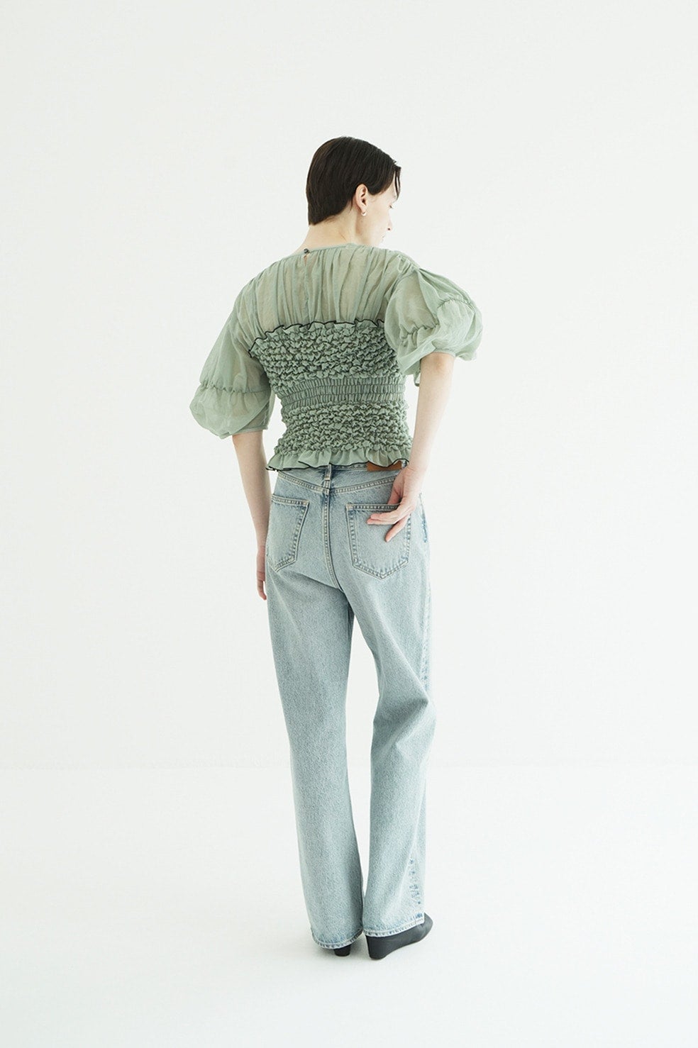 COLOR STITCHED SHIRRING TOPS 11122-4263｜CLANE クラネ通販