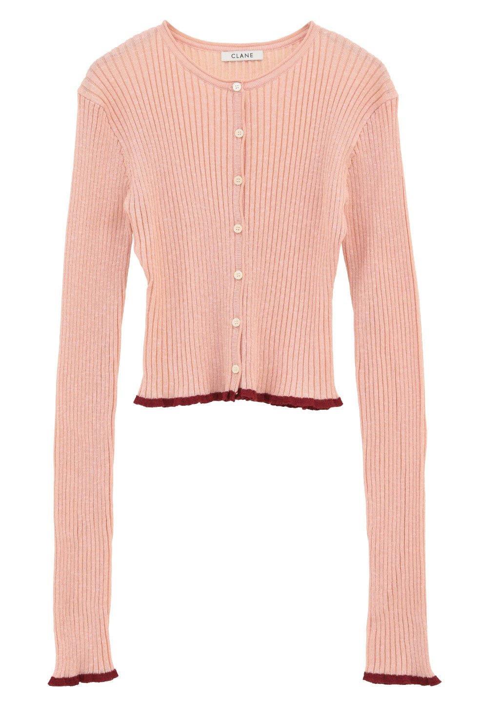 CONTRAST TRIM SHEER KNIT CARDIGAN 11106-2043｜CLANE クラネ通販