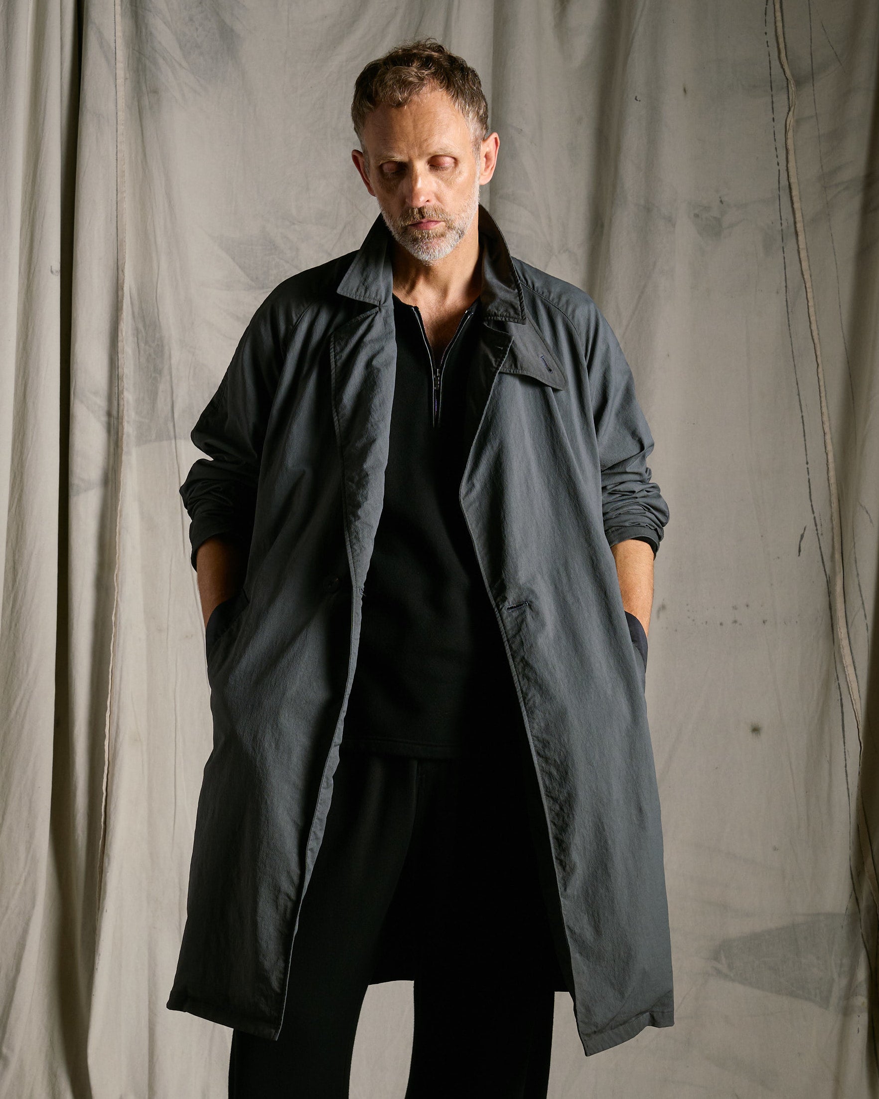 textured nylon double breasted coat 1882ny60｜wjk（ダブル